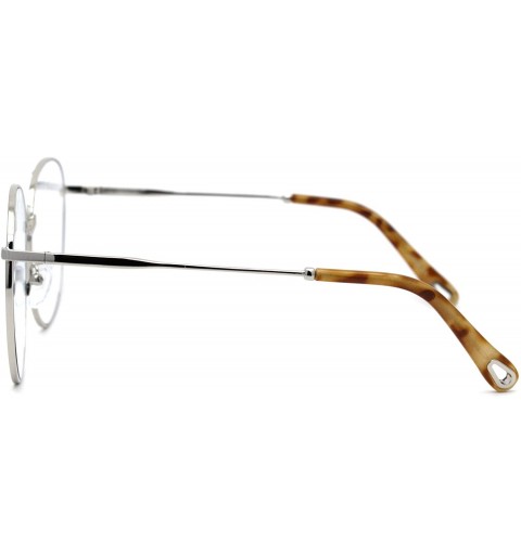 Butterfly Womens Nerdy School Girl Computer Clear Lens Eyeglasses - Silver - CR195C2N7WZ $12.06