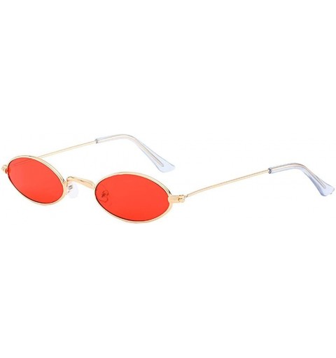 Rimless Unisex Small Frame Oval Sunglasses for Men and Women Trendy Fashion Sunglasses Metal Frame - D - CU1908MNTO0 $8.49