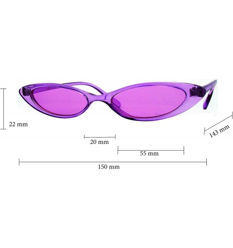 Cat Eye Retro Slim Cat Eye Color Frame Sunglasses - Purple - C718OA2XS5L $8.12