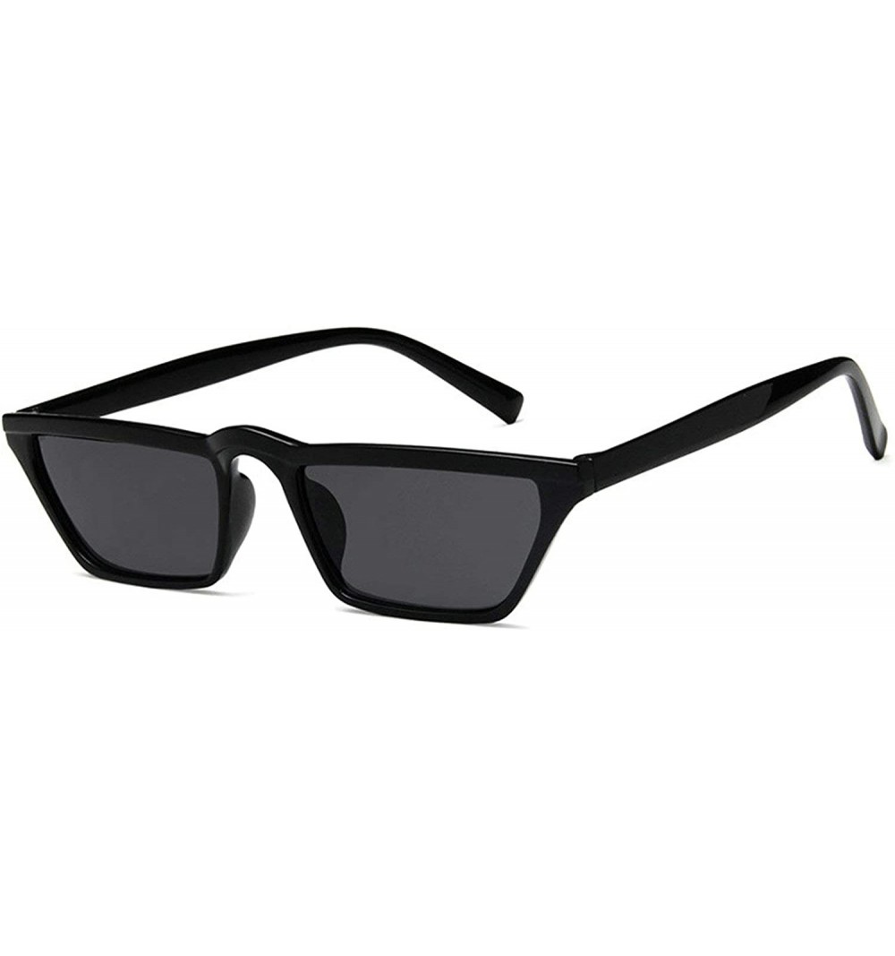 Square Vintage Classic Retro Small Square Shape Sunglasses for Men and Women Metal Resin UV400 Sunglasses - Sand Black - CI18...