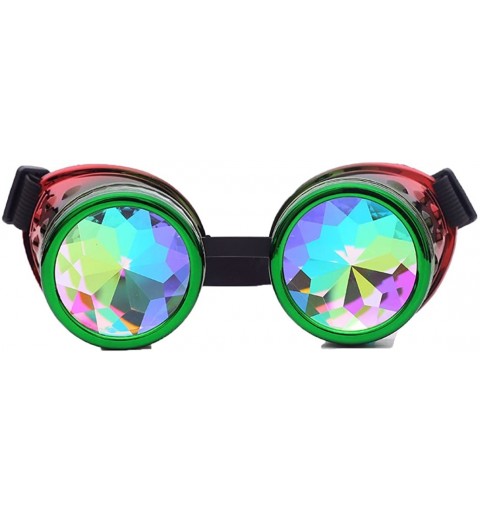 Goggle Rainbow Prism Kaleidoscope Glasses-Steampunk Goggles Cosplay Rave Goggles - Green Red - CM18SQZN0LY $9.23