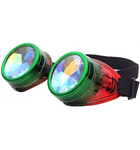 Goggle Rainbow Prism Kaleidoscope Glasses-Steampunk Goggles Cosplay Rave Goggles - Green Red - CM18SQZN0LY $9.23