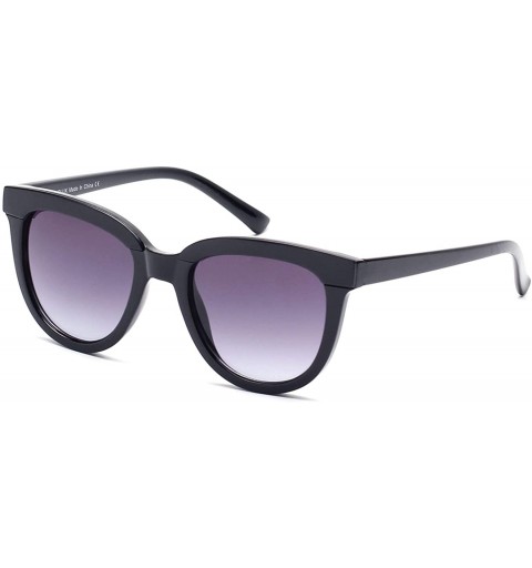 Goggle Women Retro Vintage Round Cat Eye Oversized UV Protection Fashion Sunglasses - Black - C818WTI8CUQ $24.72