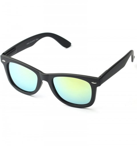 Wayfarer Vintage Wayfarer Classic Sunglasses 80's Style Mirrored Lens - Yellow - CR11YJJYY5H $19.39