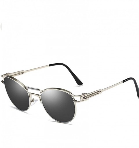 Oversized Polarized Sunglasses Fashion Glasses Protection - Silver/Gray - CT18TQZ7O0O $15.92