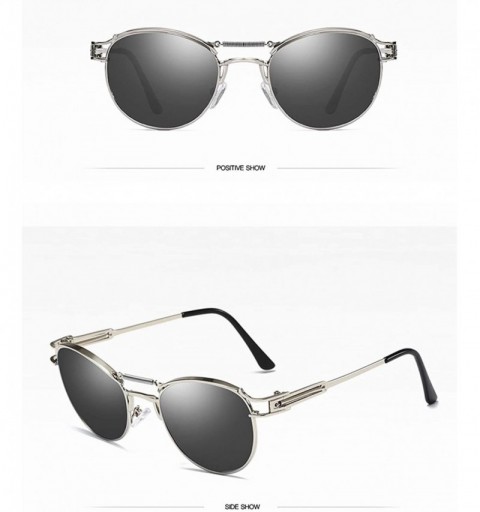 Oversized Polarized Sunglasses Fashion Glasses Protection - Silver/Gray - CT18TQZ7O0O $15.92