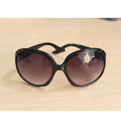 Oval Women Retro Style Anti-UV Sunglasses Big Frame Fashion Sunglasses Sunglasses - Black - CA194N62CNZ $13.64