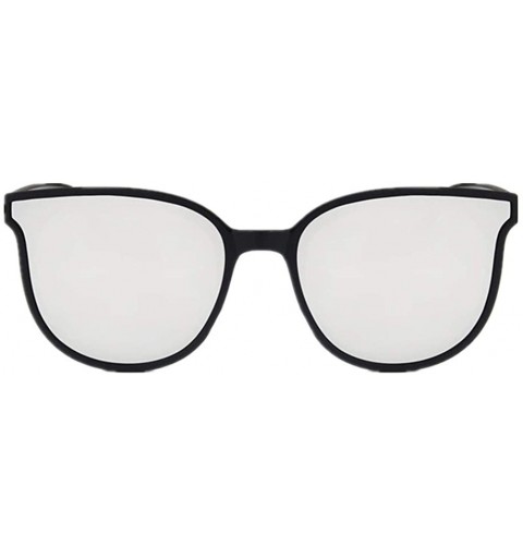 Oversized Fashion Round Sunglasses for Women Oversized Vintage Shades - Silver - CR192ZWLKNW $12.42