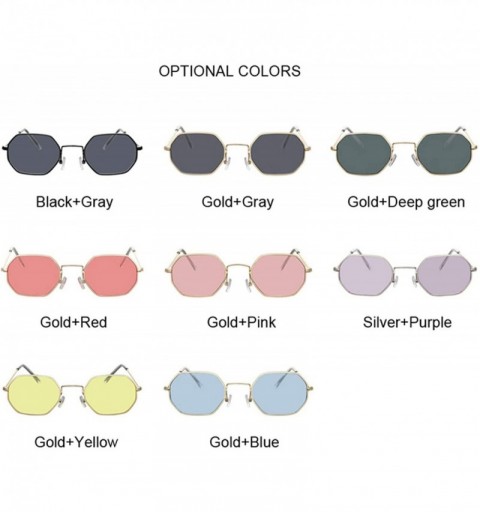 Goggle Hexagon Yellow Sunglasses Women Retro Brand Designer Classic Sun Glasses WomenLuxury Ladies Mirror Female - CD198A2UYT...