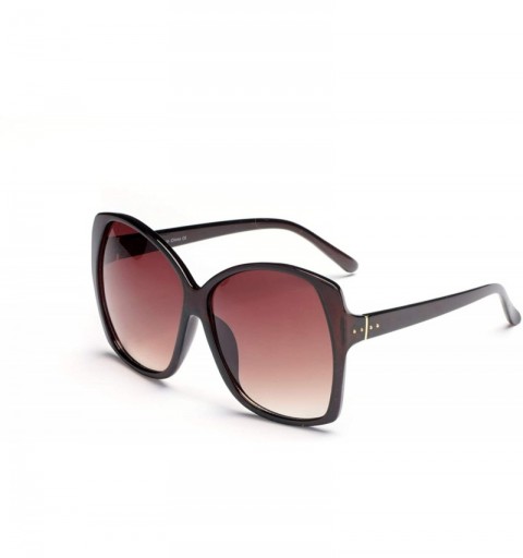 Goggle Women Oversized Fashion Sunglasses - Brown - CJ18WU8678I $40.82