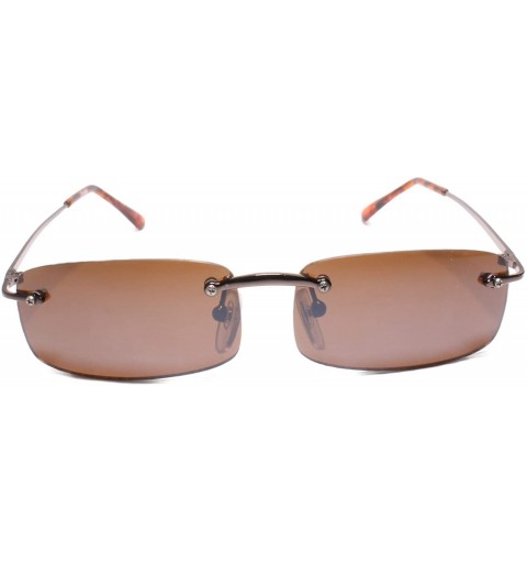 Rectangular Classic 90s Frameless Rectangle Narrow Sun Glasses - CW18UIOLZXD $14.33