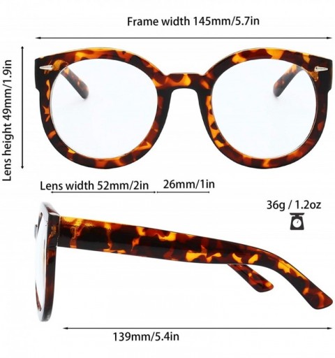 Round Women's Designer Inspired Oversized Round Circle Sunglasses Retro Fashion Style - 20-black & Tortoise - CE18X06697W $20.01