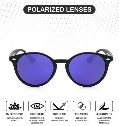 Sport Polarized Round Vintage Sunglasses for Men for Women-Circle Sunglasses - Eyewear for Driving UV 400 Protection - CF194G...