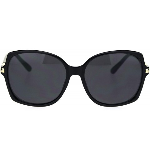 Butterfly Womens Mod Designer Fashion VG Eyewear Butterfly Sunglasses - Black Solid Black - C418S8EAR2Q $11.65