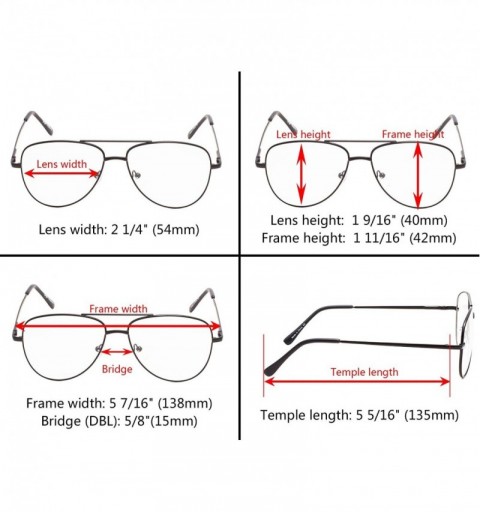Aviator 5-pack Reading Glasses Small Readers - Gunmetal - CE18KL7KRL4 $10.72
