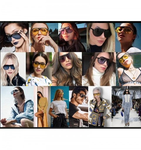 Aviator 8284 Oversize Aviator XL New Pop Classic Candy Funky Fashion Tint Designer Flat Top Womens Mens Sunglasses - CJ18IYUT...