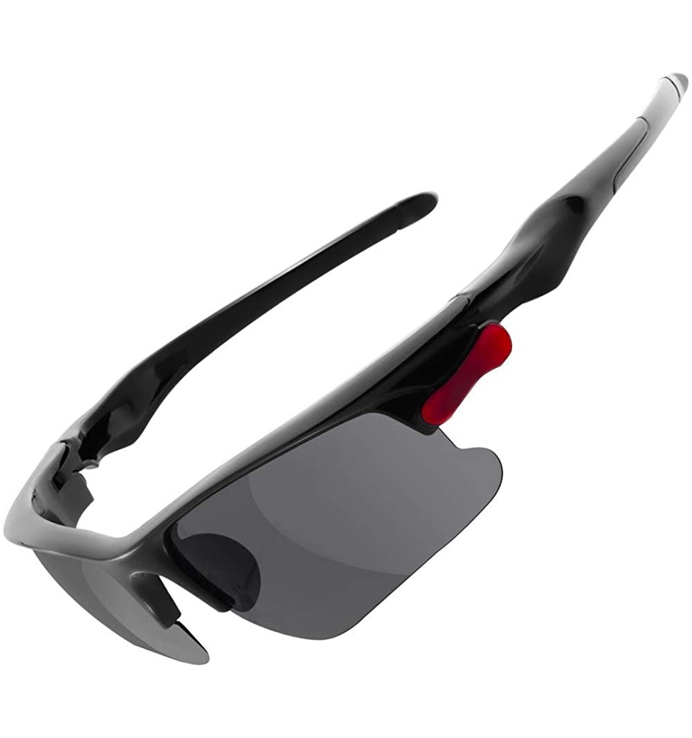 Sport Sport Polarized Sunglasses Cycling Sunglasses Bike Glasses for Men Women Sports Goggles UV Protection - Black - C3190QW...