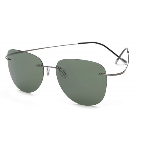 Oval Titanium Polarized Sunglasses Super Light Er RimlGafas Men Sun Glasses Eyewear - Zp2117-c2 - C1199C4QAGC $28.93
