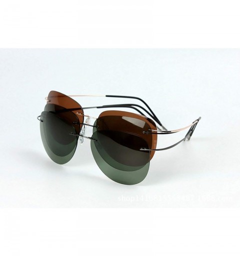 Oval Titanium Polarized Sunglasses Super Light Er RimlGafas Men Sun Glasses Eyewear - Zp2117-c2 - C1199C4QAGC $28.93
