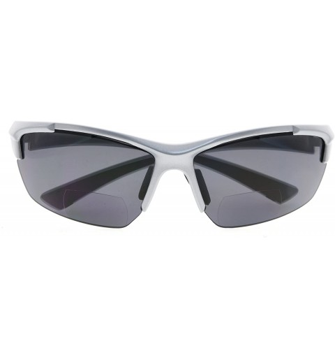 Sport Sports Half-Rim Bifocal Sunglasses Anti-UV Sunglasses for Readers - Pearly Silver - C0189X5QEMM $46.10