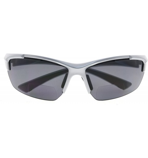 Sport Sports Half-Rim Bifocal Sunglasses Anti-UV Sunglasses for Readers - Pearly Silver - C0189X5QEMM $18.34