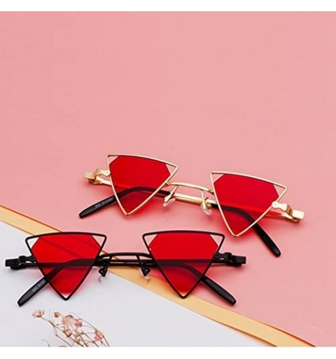 Goggle Vintage Punk Triangle Sunglasses Women Men Metal Frame Black Red Yellow Pink Sun Glasses Retro Shades - CB18Y5EMXIO $2...
