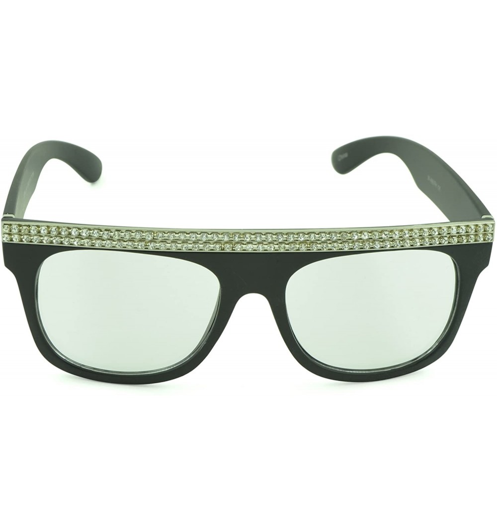 Oval Unisex Modern Bold Fashion UV Lens Sunglasses in Assorted Colors - Mat Rhinestone - C5129KC0OY7 $7.56