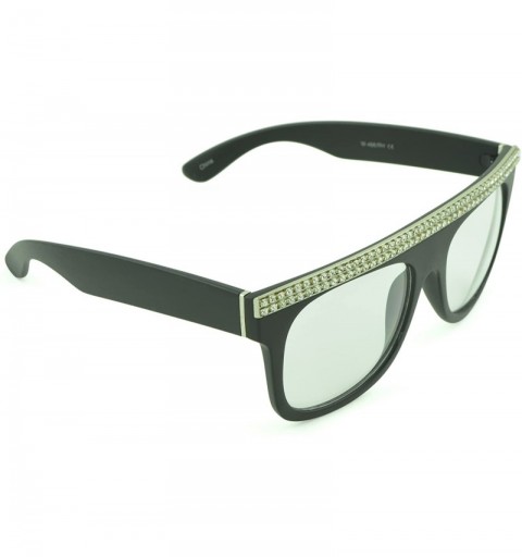 Oval Unisex Modern Bold Fashion UV Lens Sunglasses in Assorted Colors - Mat Rhinestone - C5129KC0OY7 $7.56