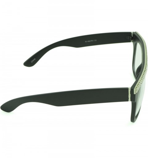 Oval Unisex Modern Bold Fashion UV Lens Sunglasses in Assorted Colors - Mat Rhinestone - C5129KC0OY7 $7.56