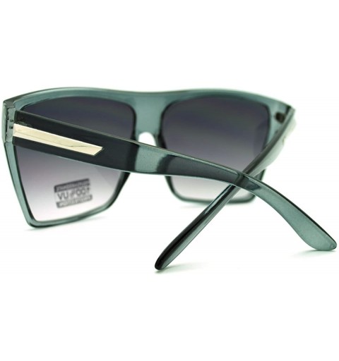 Aviator Super Oversized Sunglasses Unisex Flat Top Square Frame Fashion Wear - Gray - CT11ES83Z1D $12.16