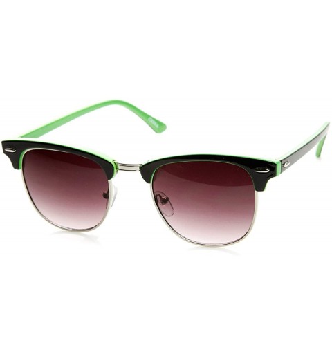 Wayfarer Two-Tone Colorful Classic Half Frame Horn Rimmed Sunglasses (Black-Green) - C011J47JOQD $8.99