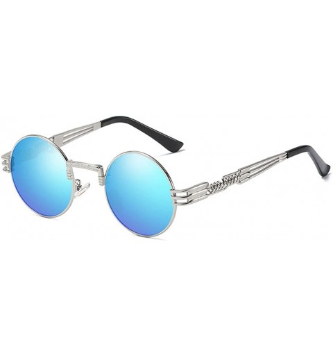 Goggle Retro Polaroid Steampunk Sunglasses Driving Polarized Glasses Men - Silver - C318EAMUQWW $23.96