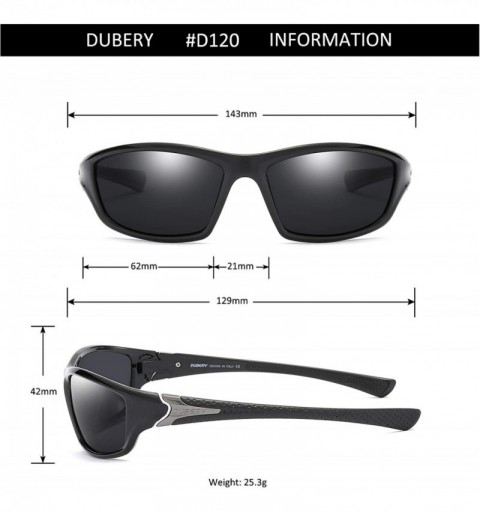 Oval Men's Sports Polarized Sunglasses UV Protection Driving Cycling Baseball Fishing Shades D120 - Black&gun/Black - CK18SW2...