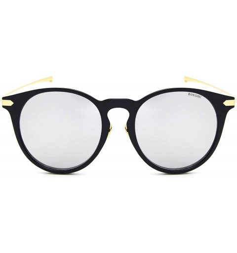 Sport Classic Round Polarized Sunglasses for Women Fashion Designer Style - Black Frame Silver Lens (Mirrored) - CU18TUUCQEU ...