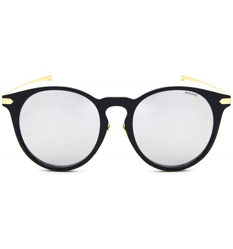 Sport Classic Round Polarized Sunglasses for Women Fashion Designer Style - Black Frame Silver Lens (Mirrored) - CU18TUUCQEU ...