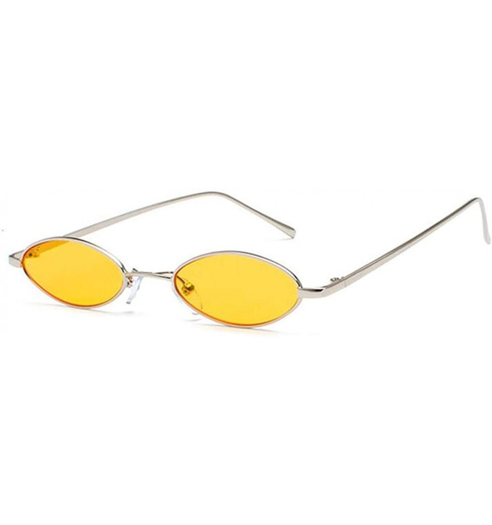 Oval Vintage Oval Sunglasses Small Metal Frames Designer Glasses - C5 - CG18EKXEQ5T $17.33