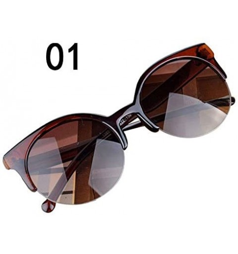 Semi-rimless Fashion Sunglasses Eyeglasses Protection - A - CQ1908W9GYG $9.84