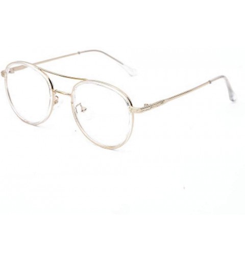 Sport Round Metal Full Frame Sunglasses Retro Literary Glasses Flat Mirror Frame - 7 - CI190RCT5QD $73.04