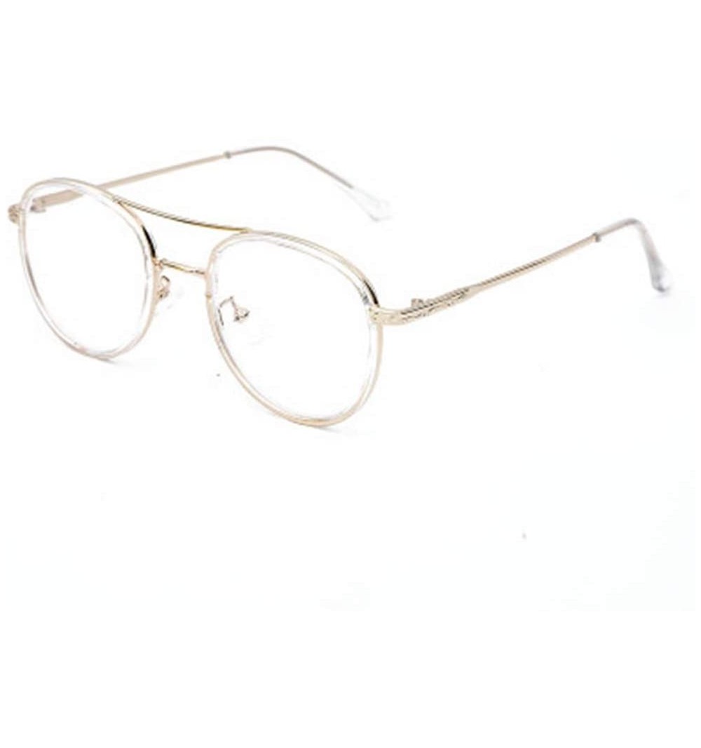 Sport Round Metal Full Frame Sunglasses Retro Literary Glasses Flat Mirror Frame - 7 - CI190RCT5QD $59.24