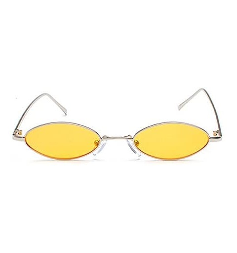 Oval Vintage Oval Sunglasses Small Metal Frames Designer Glasses - C5 - CG18EKXEQ5T $17.33