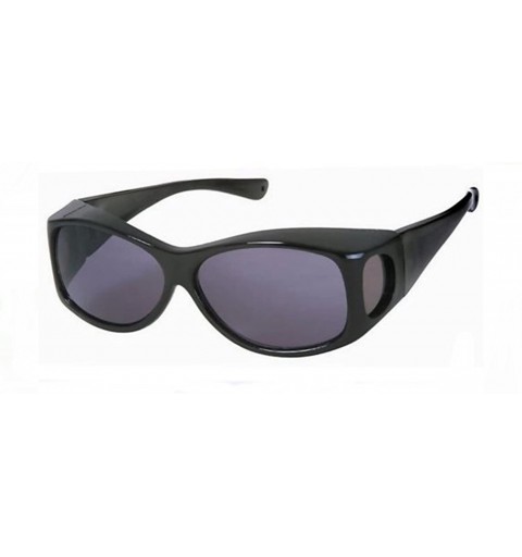 Wrap Small Size Fit Over Sunglasses Black with Smoke Grey Lenses Maximum UV 400 Protection Cover Up Eyewear - CE11JKGNHWF $12.61