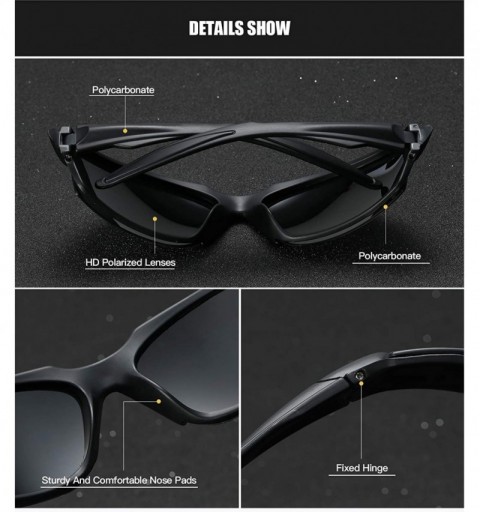 Sport Mens Sport Sunglasses Polarized TR90 Frame Eyewear for Driving Fishing Golf Baseball UV400 Protection - CA193HRLKY0 $13.99