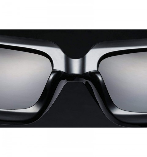 Square Oversized Square Sunglasses Multi Tinted Glitter Frame Stylish Inspired B2276 - 2 Black/Grey - CJ189SDW0E3 $13.75