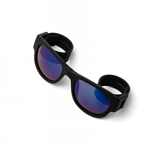 Sport Folding Retro Design for Action Sports Easy to Store Sunglasses - Blue/Black - C617Y0RC9NR $10.66