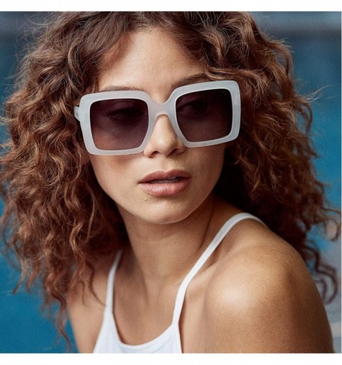 Rectangular Backstage - Rectangle Women's Sunglasses - Extra Large - Clear / Purple Gradient - C418QY52MN9 $50.21
