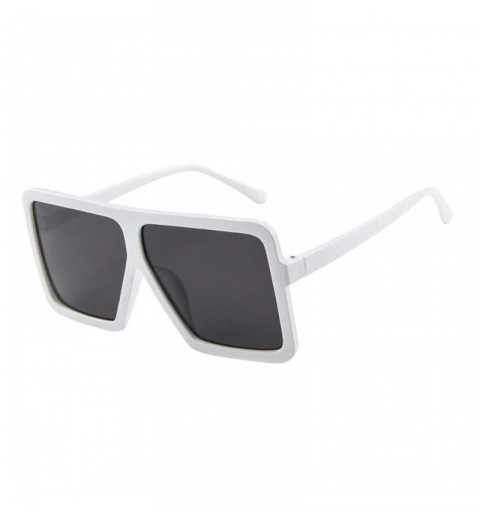Oversized Oversize Vintage Sunglasses Classic Protection - White - C218RI8GSC8 $11.17