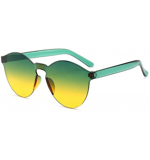 Round Unisex Fashion Candy Colors Round Outdoor Sunglasses Sunglasses - Green Yellow - CT199S6K5U8 $17.64