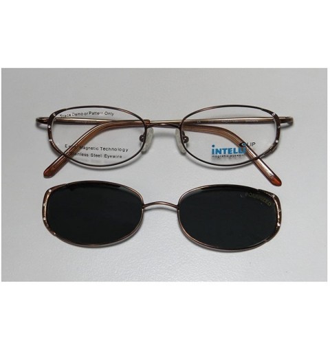 Rimless 717 Womens/Ladies Designer Full-rim Sunglass Lens Clip-Ons Strass Spring Hinges Eyeglasses/Eyeglass Frame - Brown - C...