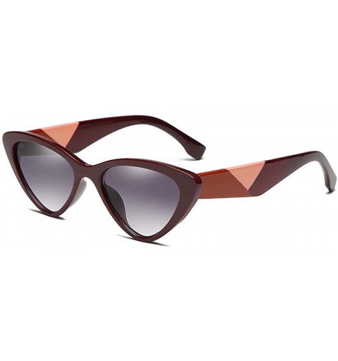 Rimless Personality Triangle Sunglasses Trend Cat Eye Frame Sunglasses Female Small Box Sunglasses - CM18X74ML0T $51.02
