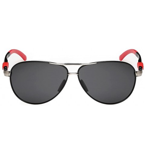 Oval Mens Sunglasses Aviator Lens Metal Frame Light weight Designed - Red/Black - C711ZBUGCE9 $18.65